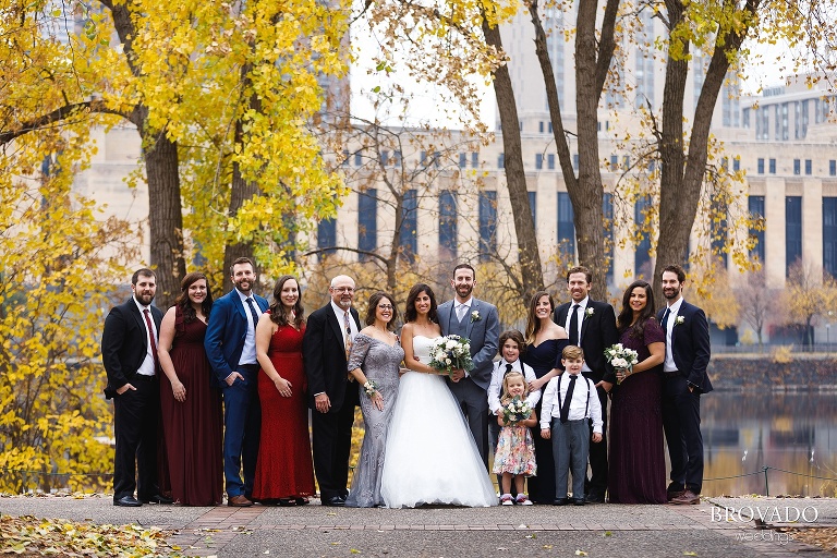 family photo in front of mississippi river