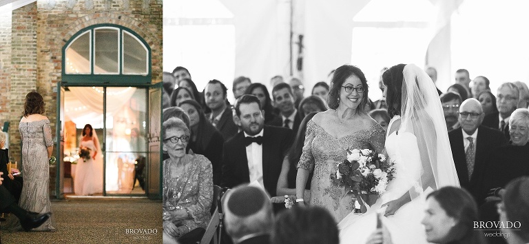 Stephanie's mother walking her down the aisle