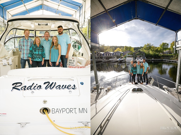 Family on their boat on St. Croix River