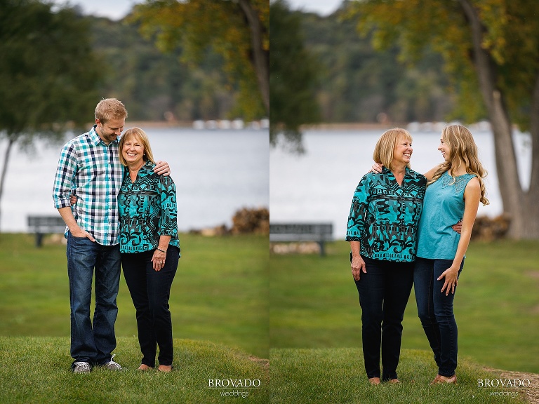 Natalie's mother posing with her and her brother