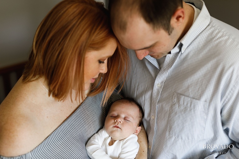 April and Mike at home with baby Nellie