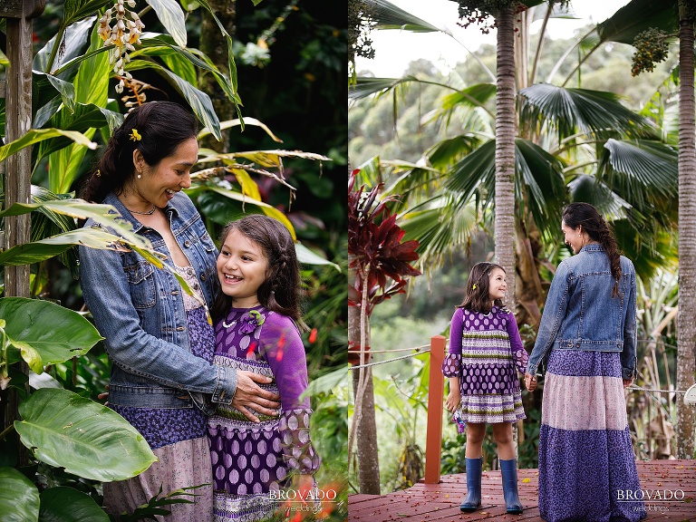 Mother and daughter laughing in hawaii