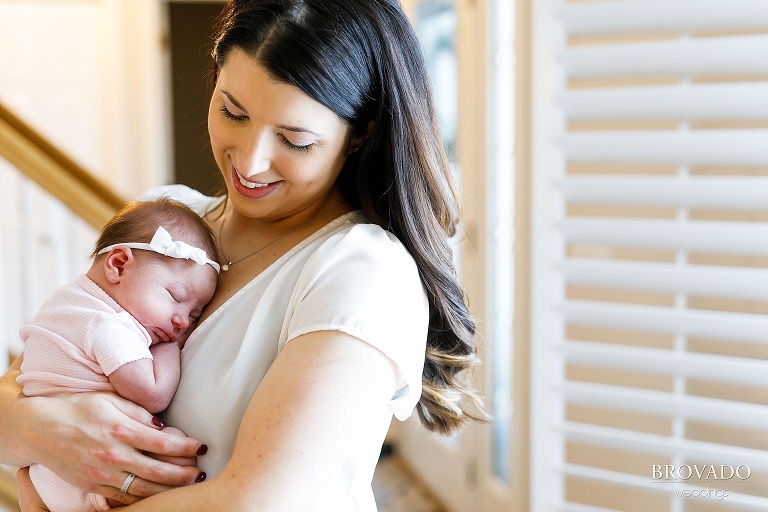 newborn family photo at home