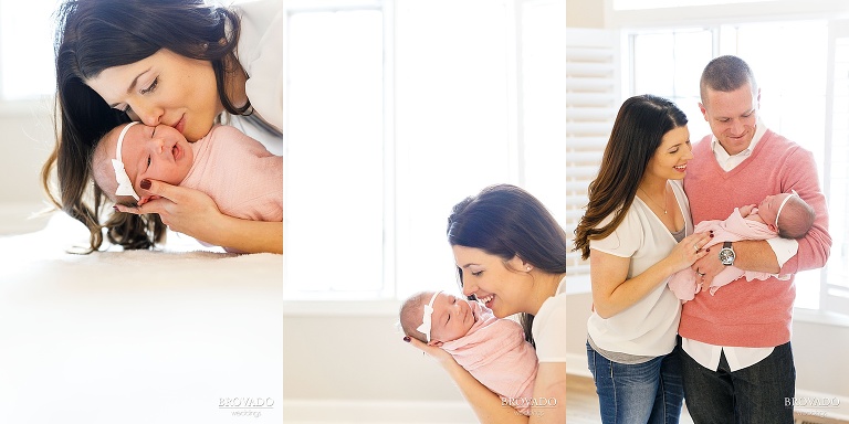 cute newborn photos at home with mom and dad