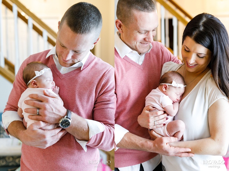 pink coordinating newborn photos