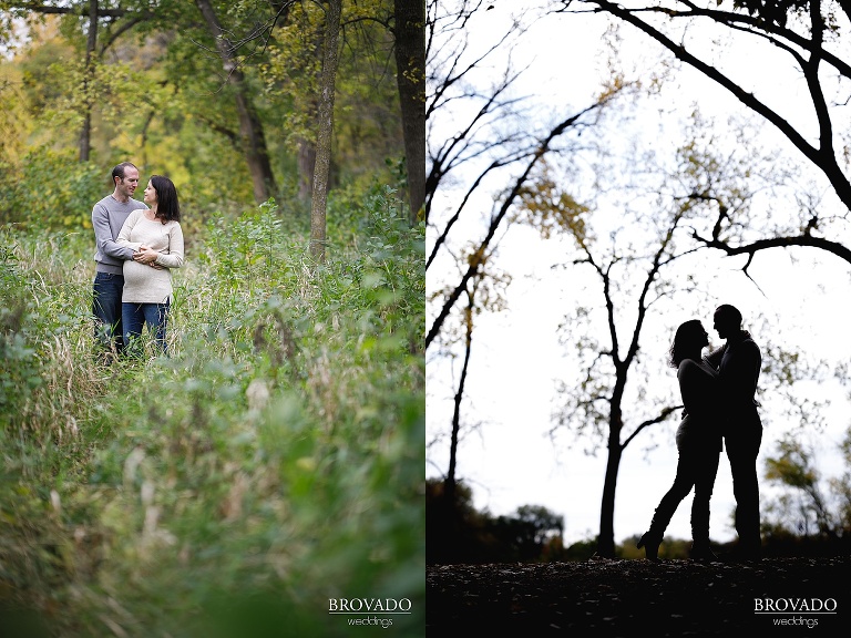 Outdoor silhouette of Anna and Jesse
