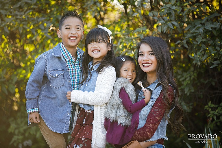 Laughing sibling photo