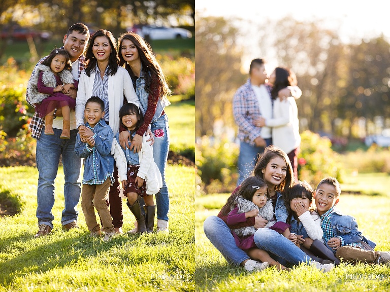 Vonnie and Boone kissing behind their kids