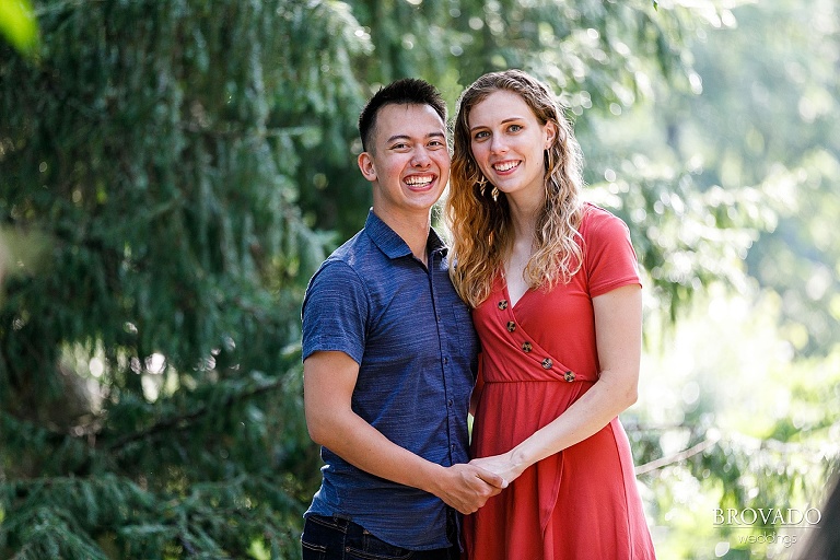 Sarah and Chris holding hands