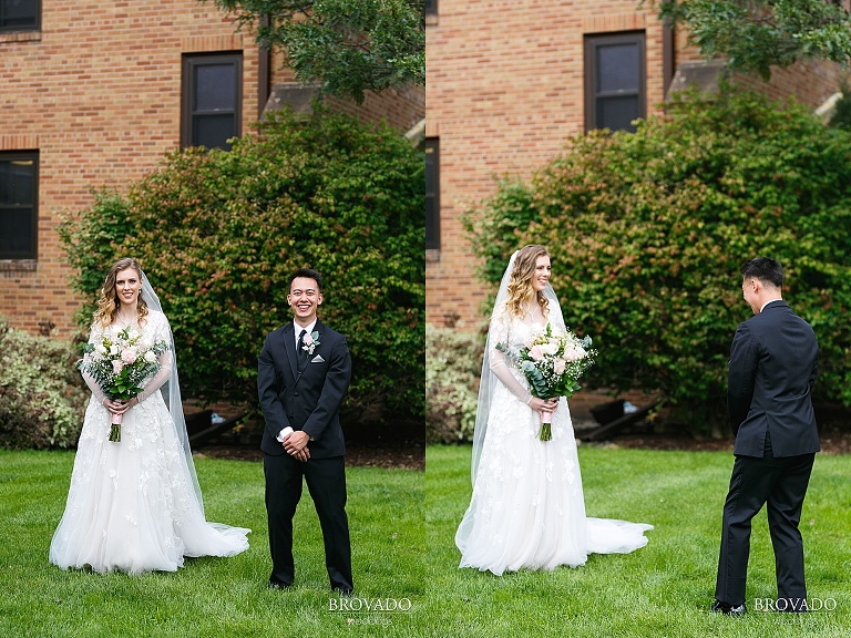 First look in south minneapolis wedding