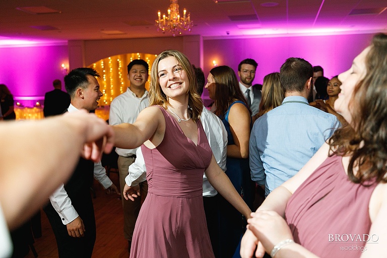 Bridesmaids dancing together