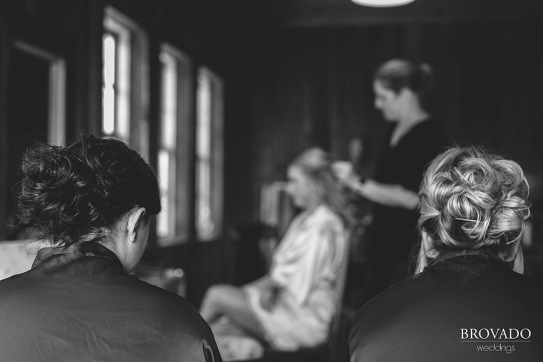 Black and white wedding updos