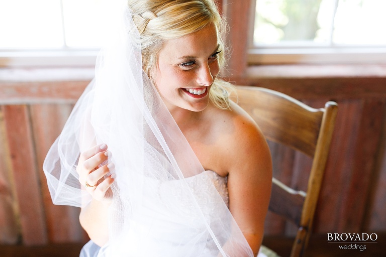 Close up detail of bridal hair and makeup