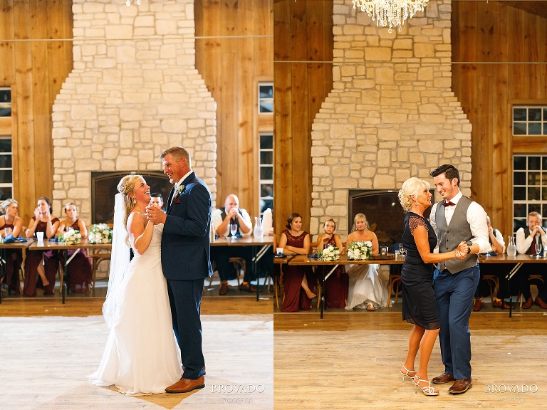 First dances between father and daughter and mother and son