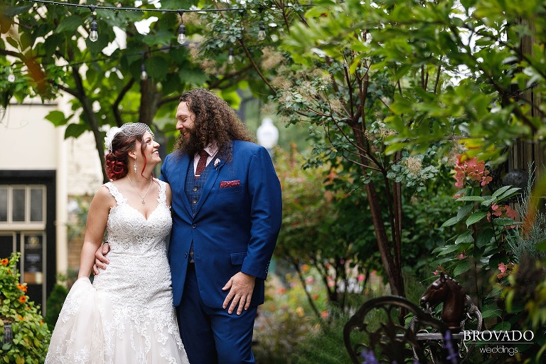 Bethany and Andy smiling at each other