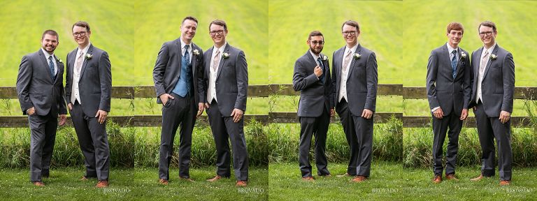 Daniel posing individually with groomsmen