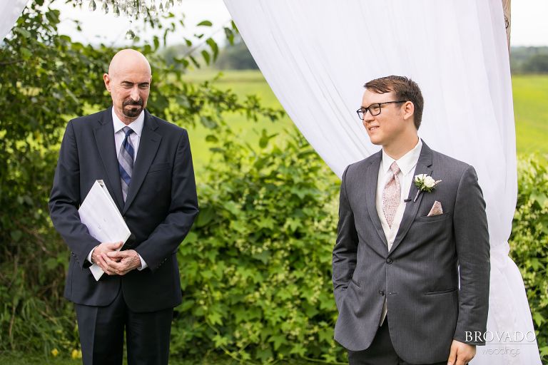 Daniel waiting at the outdoor altar