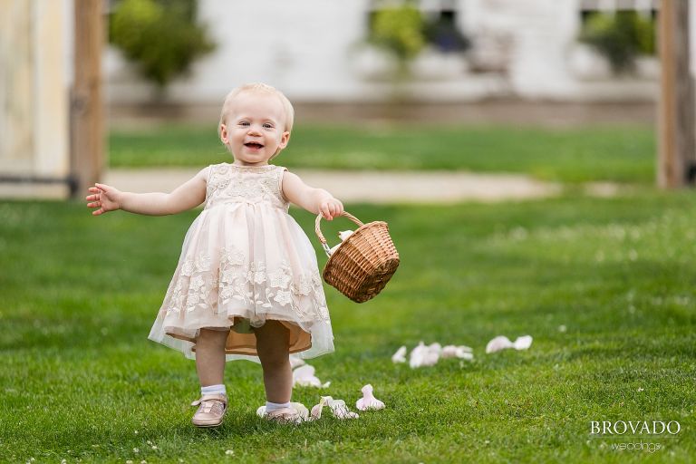 Flowergirl walking down the aisle