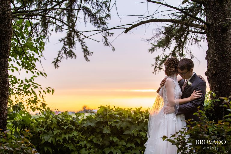 Heather and Daniel looking out over the sunset