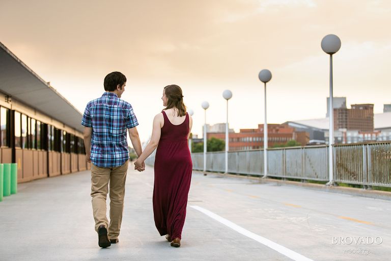 Strolling across u of m bridge