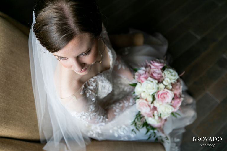 Closeup of bridal makeup