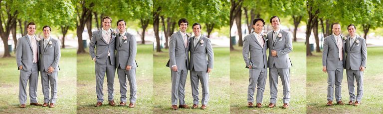 Individual portraits of groom and groomsmen