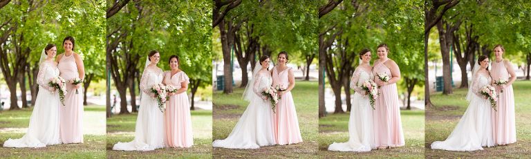 Individual portraits of the bride and bridesmaids