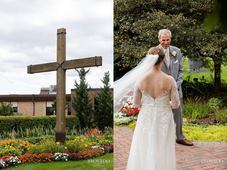 Bride's first look with her father