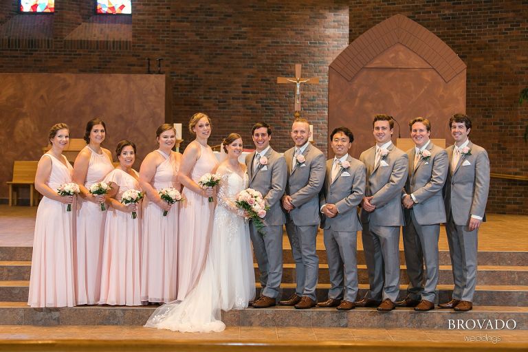 Formal portrait of wedding party