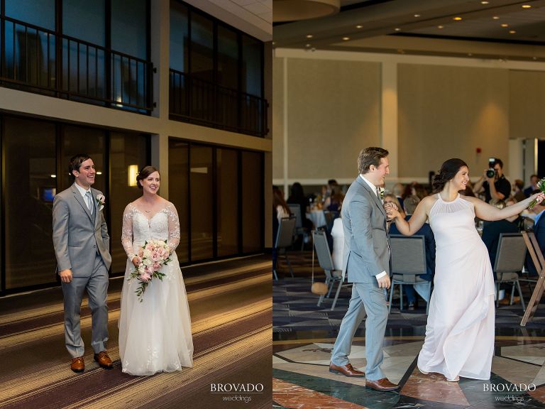 Grand entrance at wedding reception