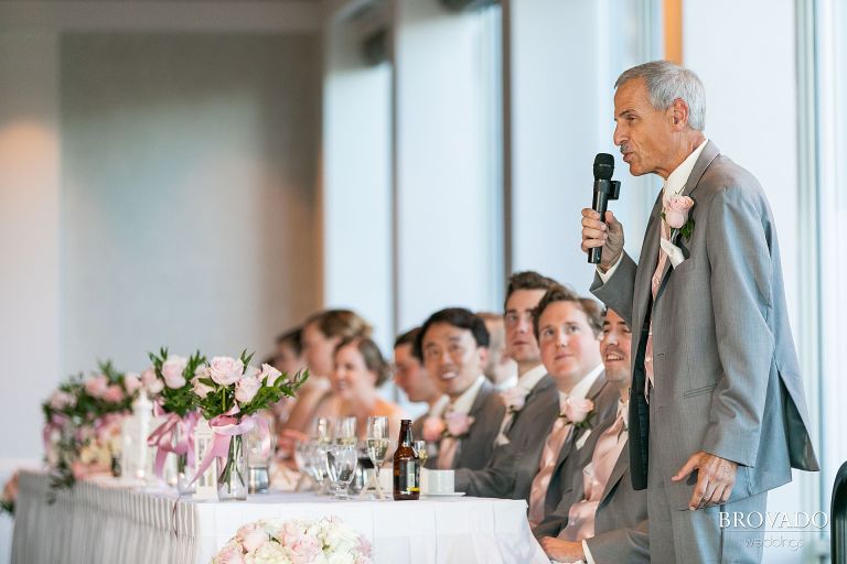 Father of the bride giving a toast