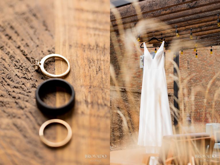 Wedding rings and dress