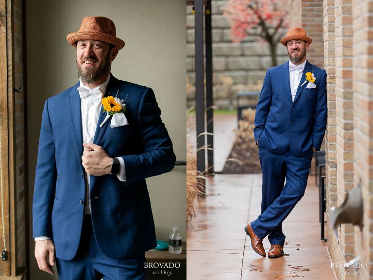 Groom outside hotel crosby